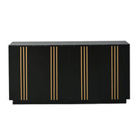 SIDEBOARD Schwarz und Gold 140/35/70 cm - Schwarz, Holzwerkstoff (35/70/140cm) - PANGIVO