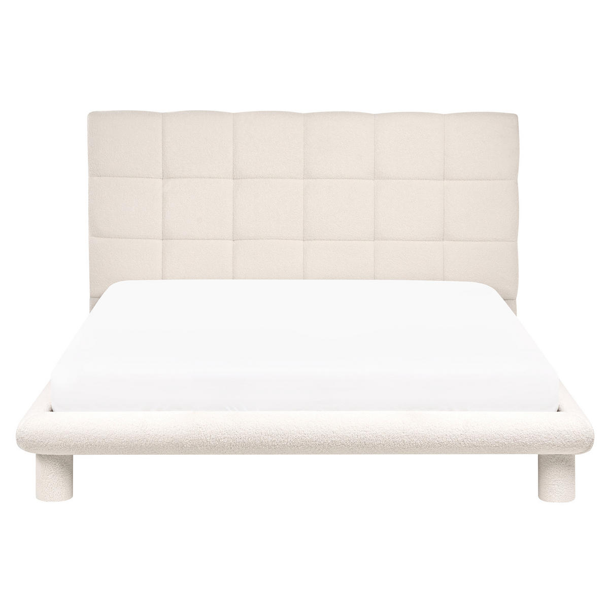 BETT mit Lattenrost 160/200 cm Cremeweiß Cressat - Weiß, Textil (160/200cm) - Beliani