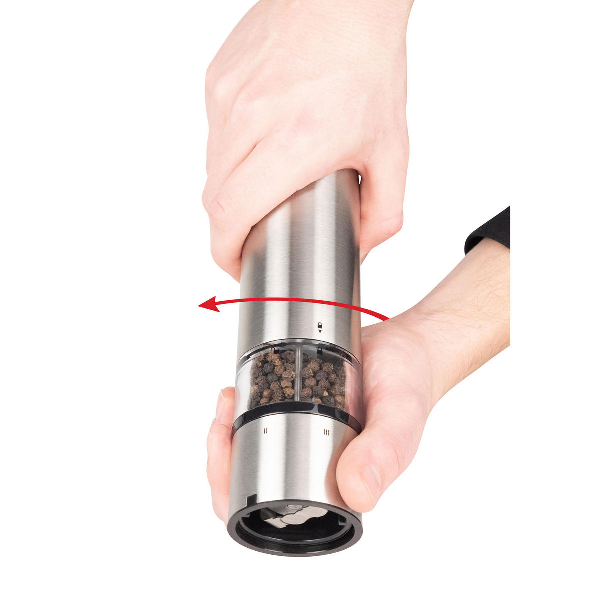 MÜHLENSET Elektrisch Elis Sense 20cm Pfeffer- & Salzmühle Edelstahl Stahlmahlwerk - Grau, Metall (11/20/5.5cm) - PEUGEOT