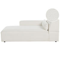 ČALOUNĚNÉ LEHÁTKO CHAISE LONGUE PRAVOSTRANNÉ Bouclé Krémově bílé Hellnar - bílá/krémová, textil (102/70/176cm) - Beliani