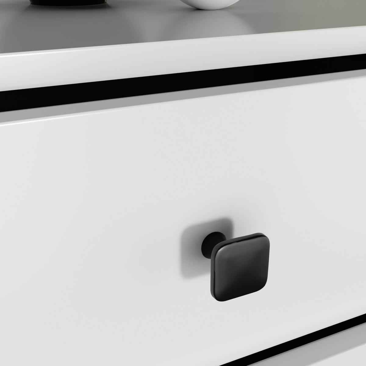 KOMMODE Weiß, Schwarz 104/60/37 - Schwarz/Weiß, Holzwerkstoff (60/104/37cm) - RAUMHIRSCH FURNITURE