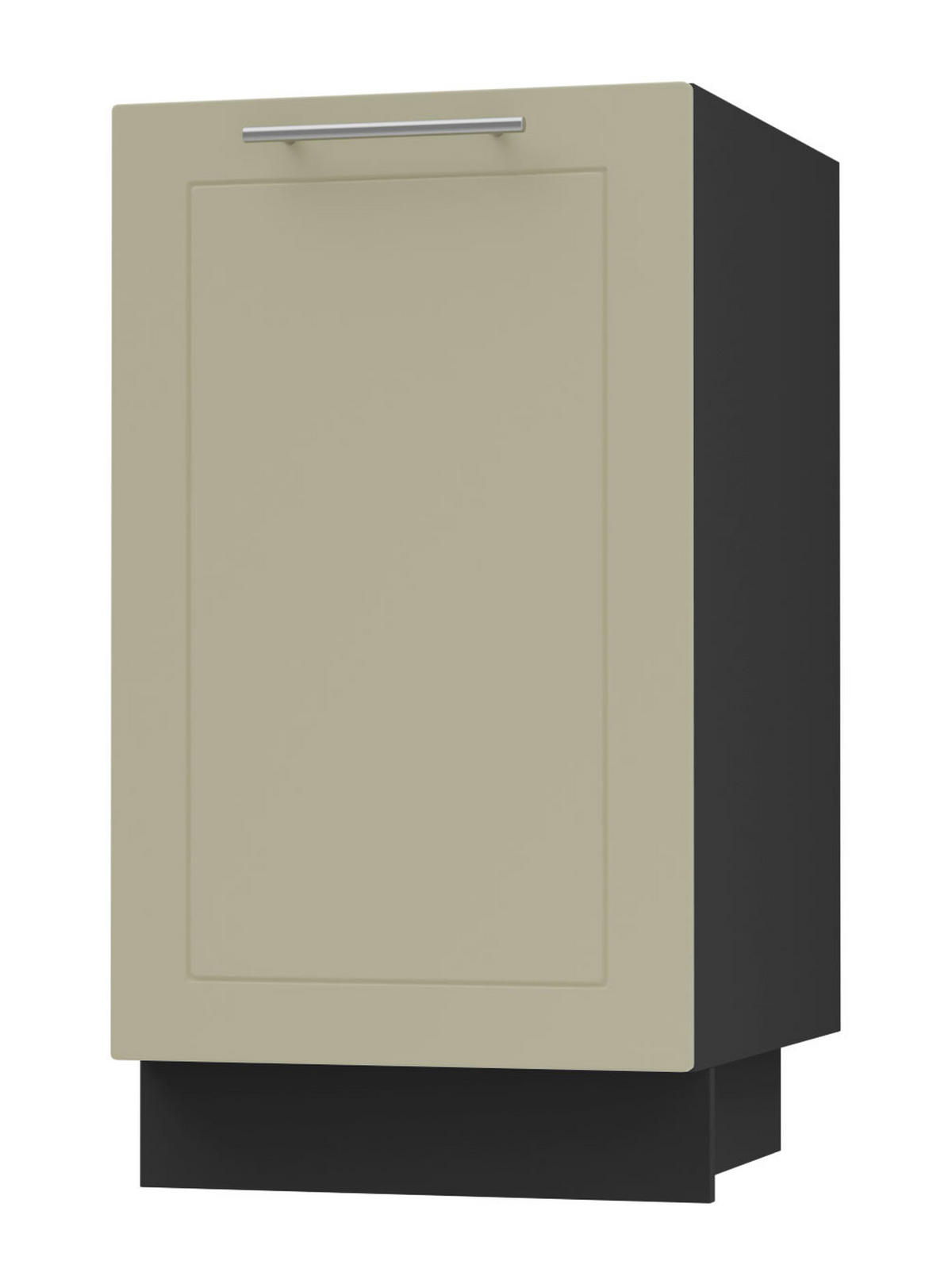 KÜCHENUNTERSCHRANK Kvantum D1D/45 Vanille Matt / Schwarz Matt 45 / 50 / 82cm - Creme/Schwarz, Holz/Holzwerkstoff (45/82/50cm) - Feldmann-Wohnen
