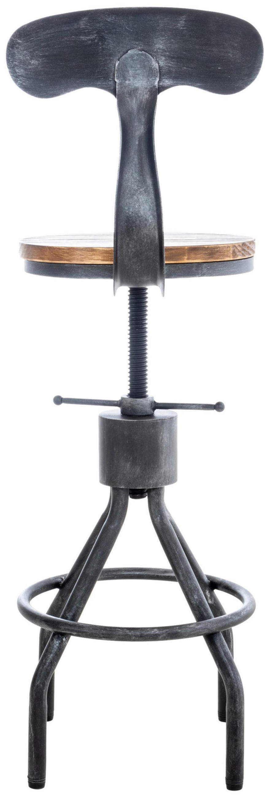 BARHOCKER 2er Set Holz antik silber - Silberfarben, Holz/Metall (41/96/41cm) - CLP