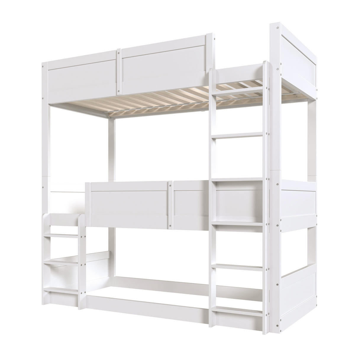 ETAGENBETT 90/200 cm Weiß aus Holz, modular und platzsparend - Weiß, Holzwerkstoff (90/200cm) - Flora Grace