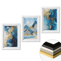 WANDBILDER 3er-Set - 20x30 cm Weißer Rahmen - Abstrakte Muster der Blue Mountains - Weiß, Kunststoff (20/30cm) - ArtPrintCave