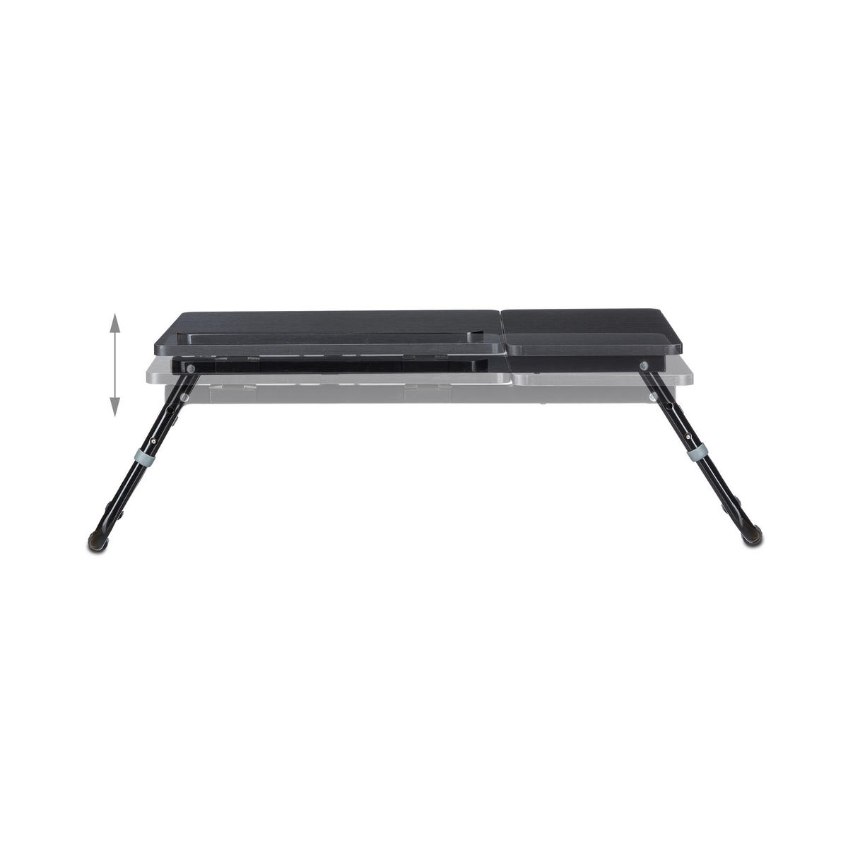 LAPTOPTISCH Schwarz höhenverstellbar klappbar 75x35 cm - Schwarz, Holzwerkstoff/Kunststoff (35/75/40cm) - Relaxdays