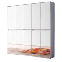 GARDEROBENSCHRANK weiß 185 x 191 cm, Schuhschrank mit Spiegeltüren - Weiß, Glas/Holzwerkstoff (185/191/34cm) - Top.Furn