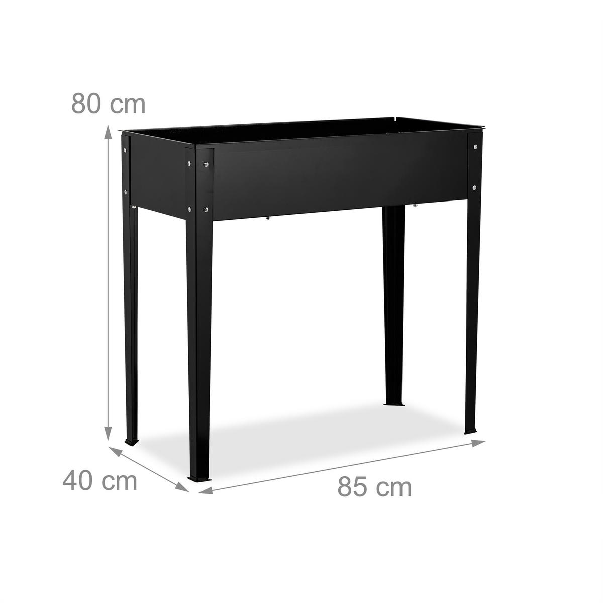 HOCHBEET - Schwarz, Metall (85/80/40cm) - Relaxdays