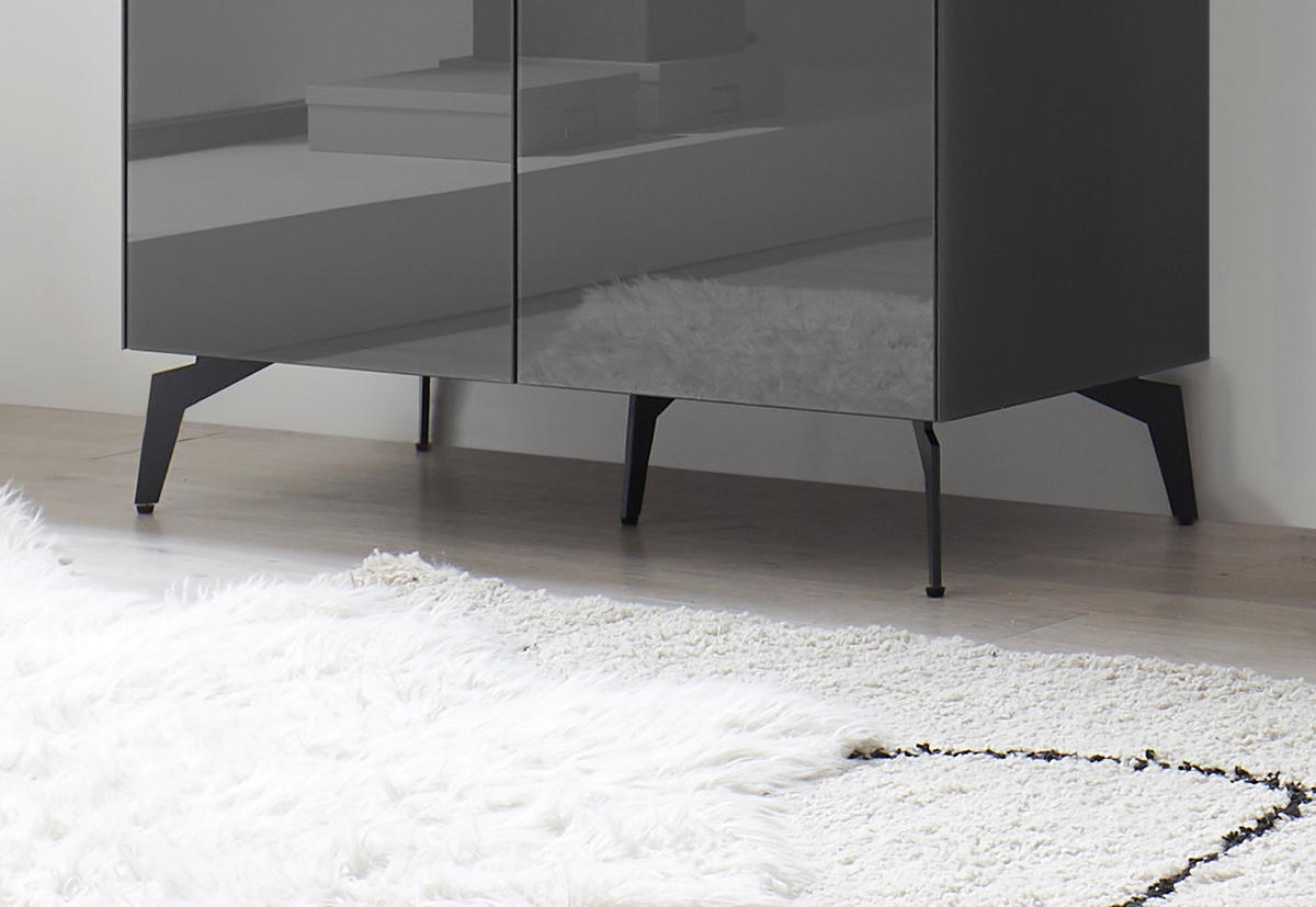 HIGHBOARD Colors in Anthrazit Glas - Grau, Holzwerkstoff (91/140/42cm)