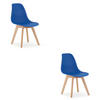 ESSZIMMERSTUHL 2-er Set KITO blauer Sitz, natürliche Beine - Blau/Naturfarben, Kunststoff (46/80/54.5cm) - Valora