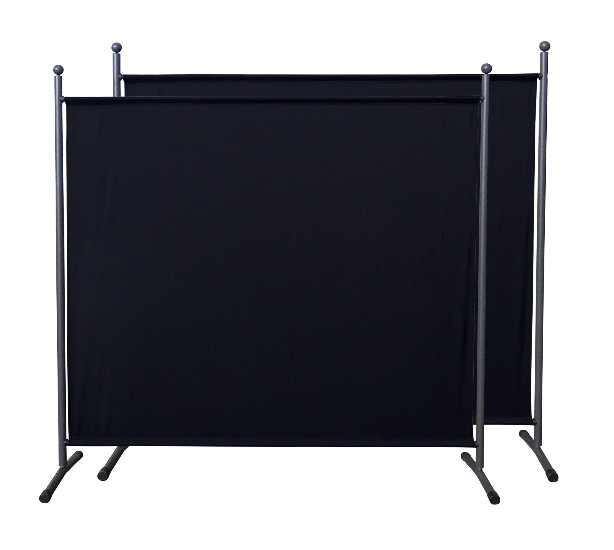 PARAVENT 2 Stück 1-tlg. 180x178 cm Schwarz - Schwarz, Metall (178/180cm) - QUICK STAR