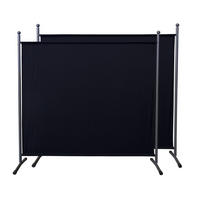 PARAVENT 2 Stück 1-tlg. 180x178 cm Schwarz - Schwarz, Metall (178/180cm) - QUICK STAR