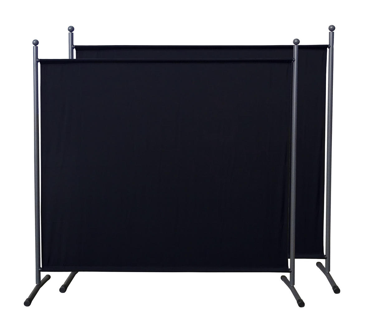 PARAVENT 2 Stück 1-tlg. 180x178 cm Schwarz - Schwarz, Metall (178/180cm) - QUICK STAR