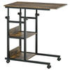 BEISTELLTISCH mit Rollen, Braun - Braun, Kunststoff (80/40/82cm) - HOMCOM