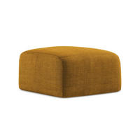 POUF Strukturstoff Gelb - Currygelb/Schwarz, Holzwerkstoff/Kunststoff (65/40/65cm) - LaMiaSofa