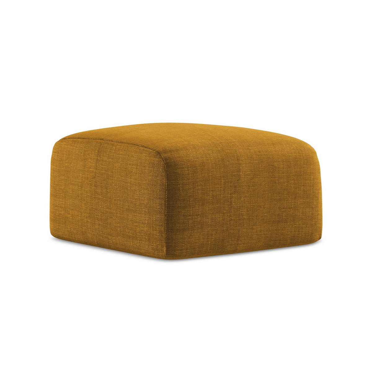 POUF Strukturstoff Gelb - Currygelb/Schwarz, Holzwerkstoff/Kunststoff (65/40/65cm) - LaMiaSofa