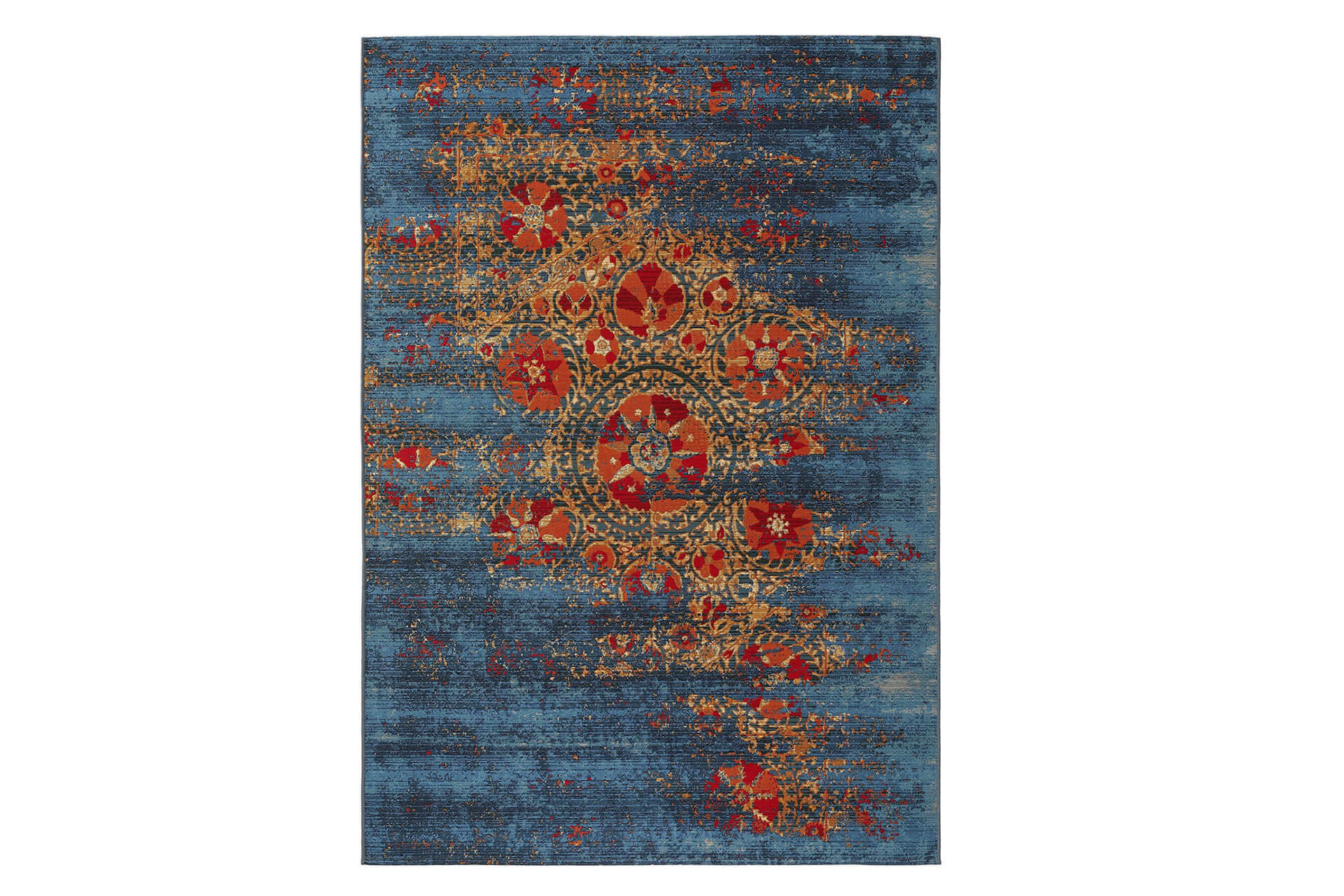 TEPPICH In- & Outd - Blau/Multicolor, Kunststoff/Textil (120/1cm) - KUNSTLOFT