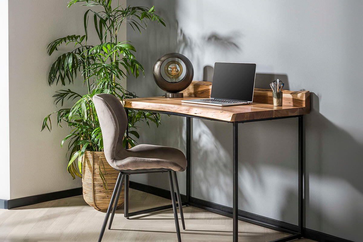SCHREIBTISCH FERHA Braun Holz - Schwarz/Braun, Holz (60/110/76cm) - KAWOLA