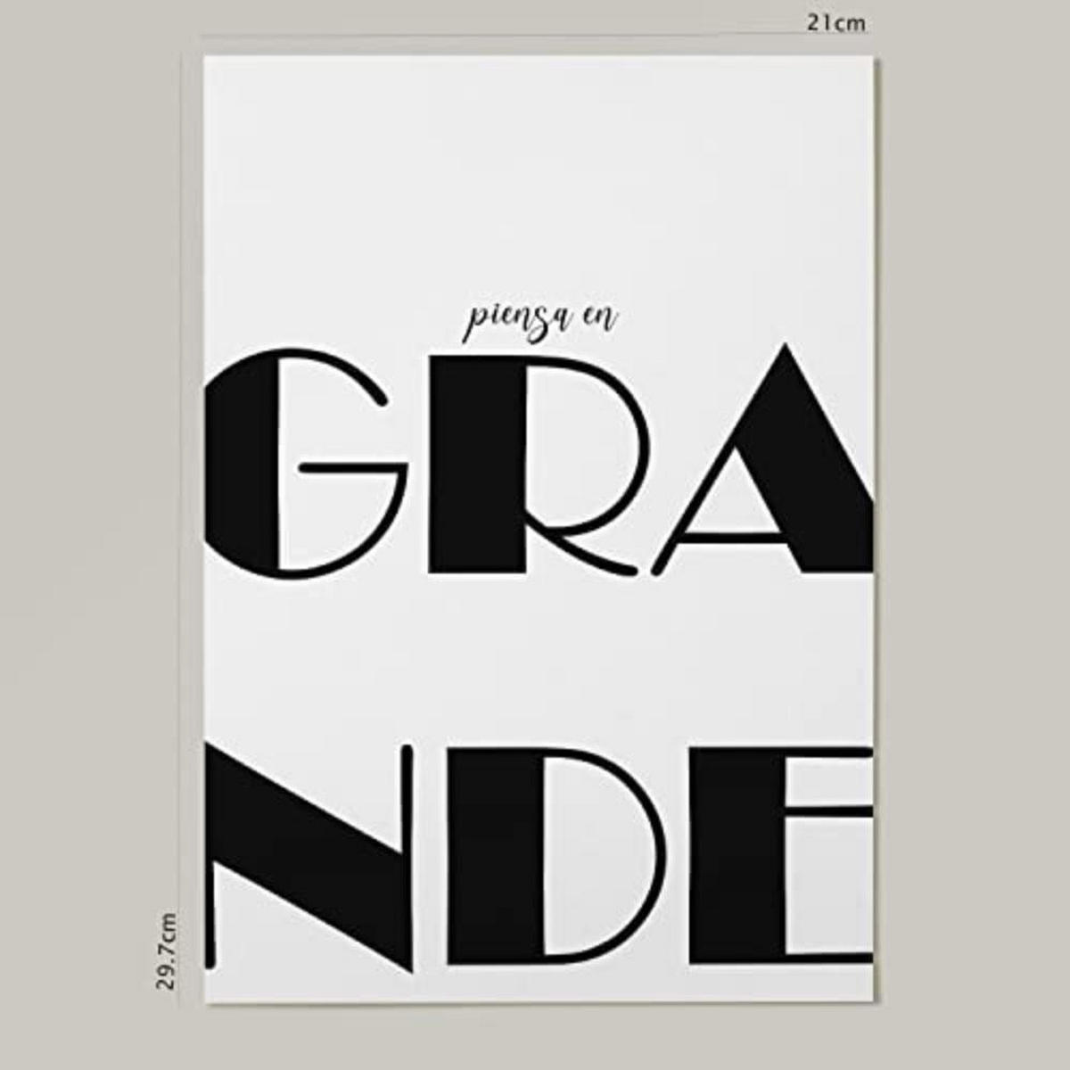 POSTER Set mit 4 Nachdenken TypografieStil A4 Rahmenlos - Klar, Papier (29.7/3cm) - Nacnic