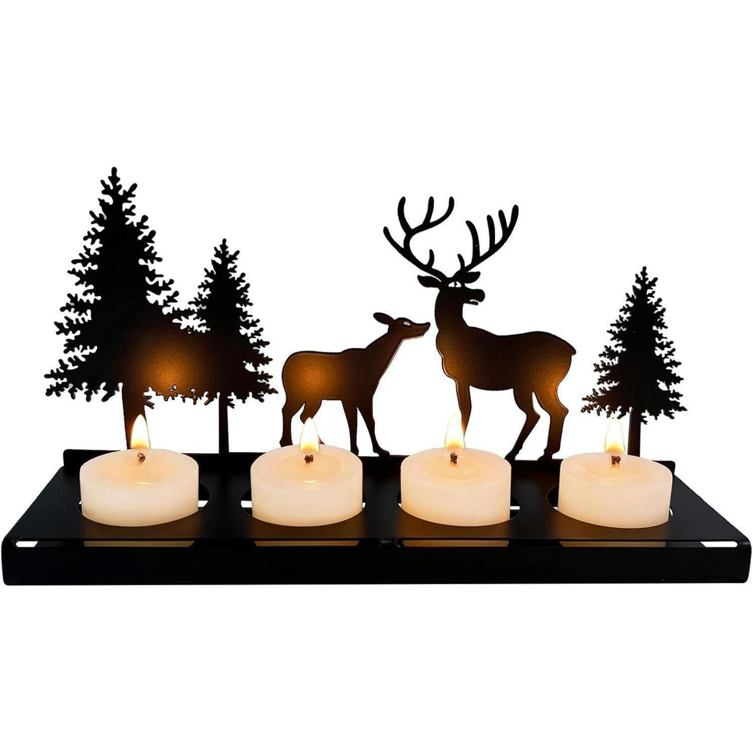 KERZENHALTER Adventskranz Metall Schwarz für 4cm Teelicht - Schwarz, Metall (22.6/11.5/22.6cm)