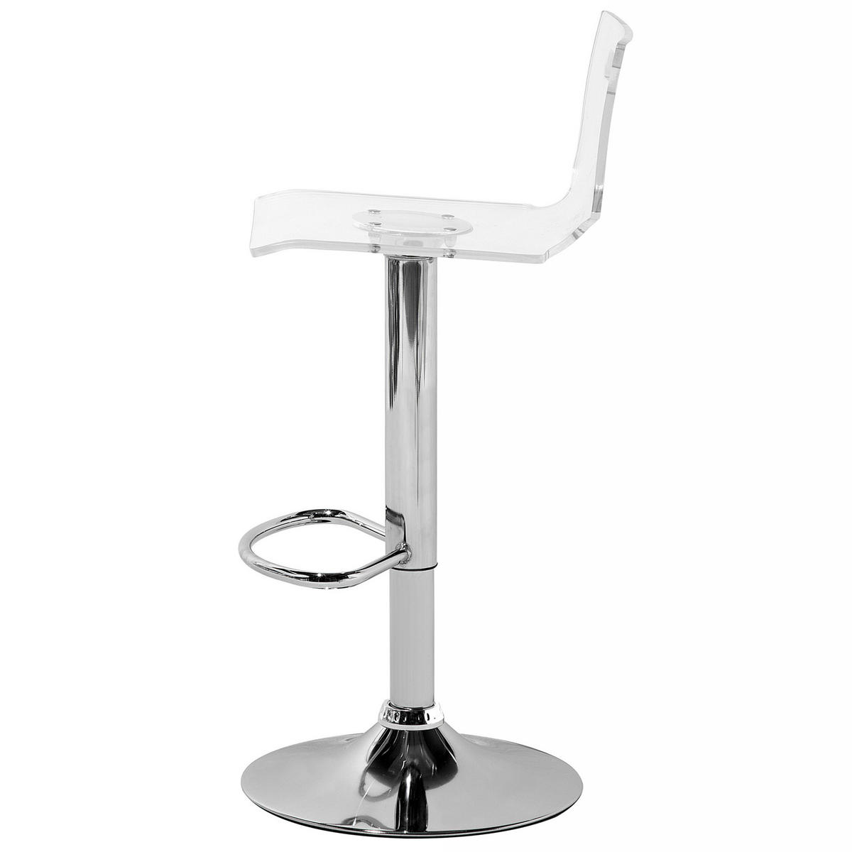 BARHOCKER 2er-Set Kunststoff Transparent Malta - Transparent, Kunststoff/Metall (38/102/38cm) - Beliani