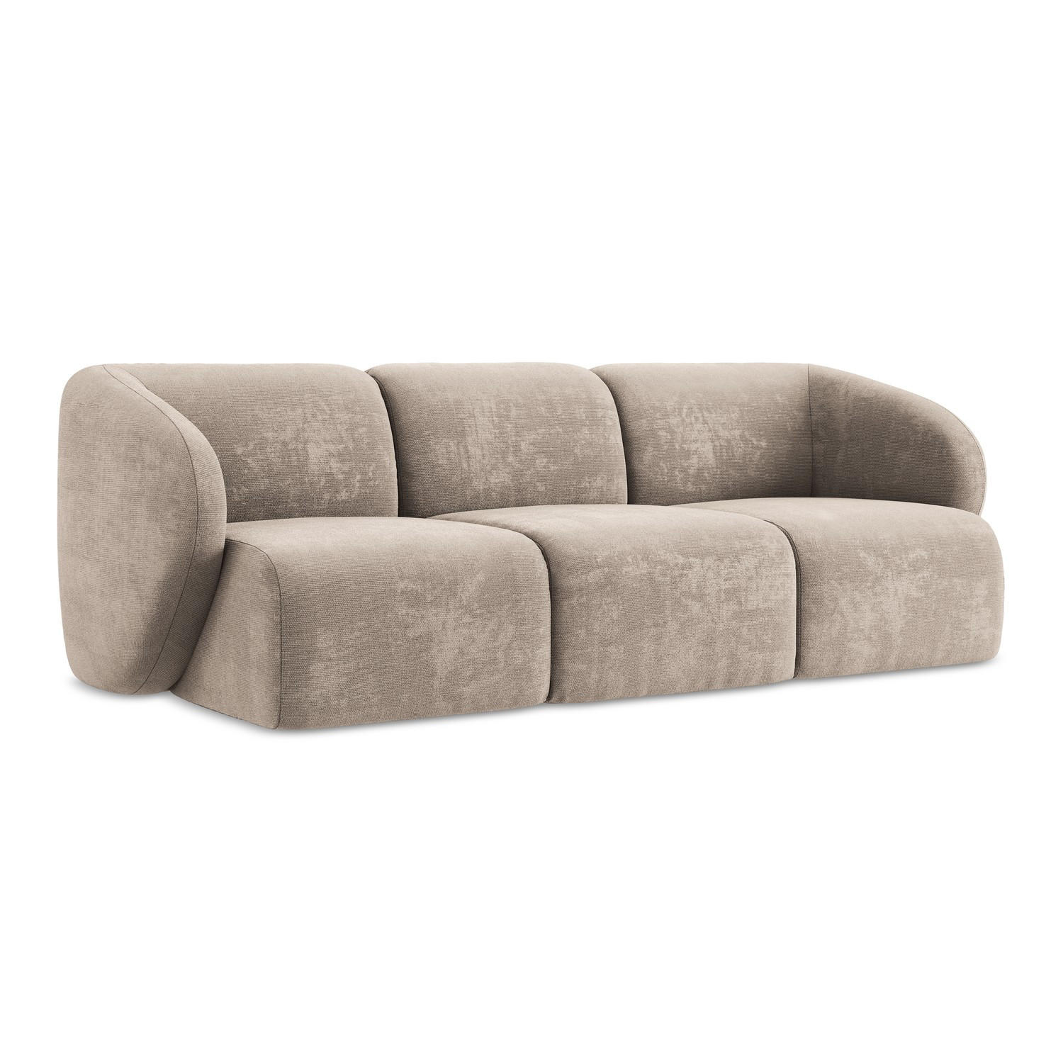 3-SITZER SOFA Chenille Stoff Beige - Schwarz/Cappuccino, Holzwerkstoff/Kunststoff (244/75/94cm) - LaMiaSofa