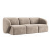 3-SITZER SOFA Chenille Stoff Beige - Schwarz/Cappuccino, Holzwerkstoff/Kunststoff (244/75/94cm) - LaMiaSofa