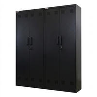 PUTZMITTELSCHRANK Rhino 2er Set Stahl 170x70x30cm Schwarz - Schwarz/Weiß, Metall (140/170/30cm) - PROREGAL