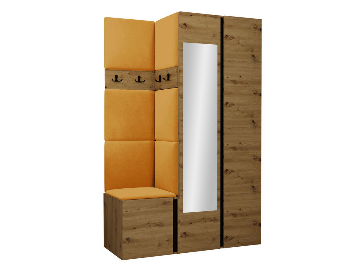 GARDEROBEN-SET Orion XXVI - Eiche Artisan/Orange, Holzwerkstoff/Kunststoff (116/186/46cm) - MIRJAN24