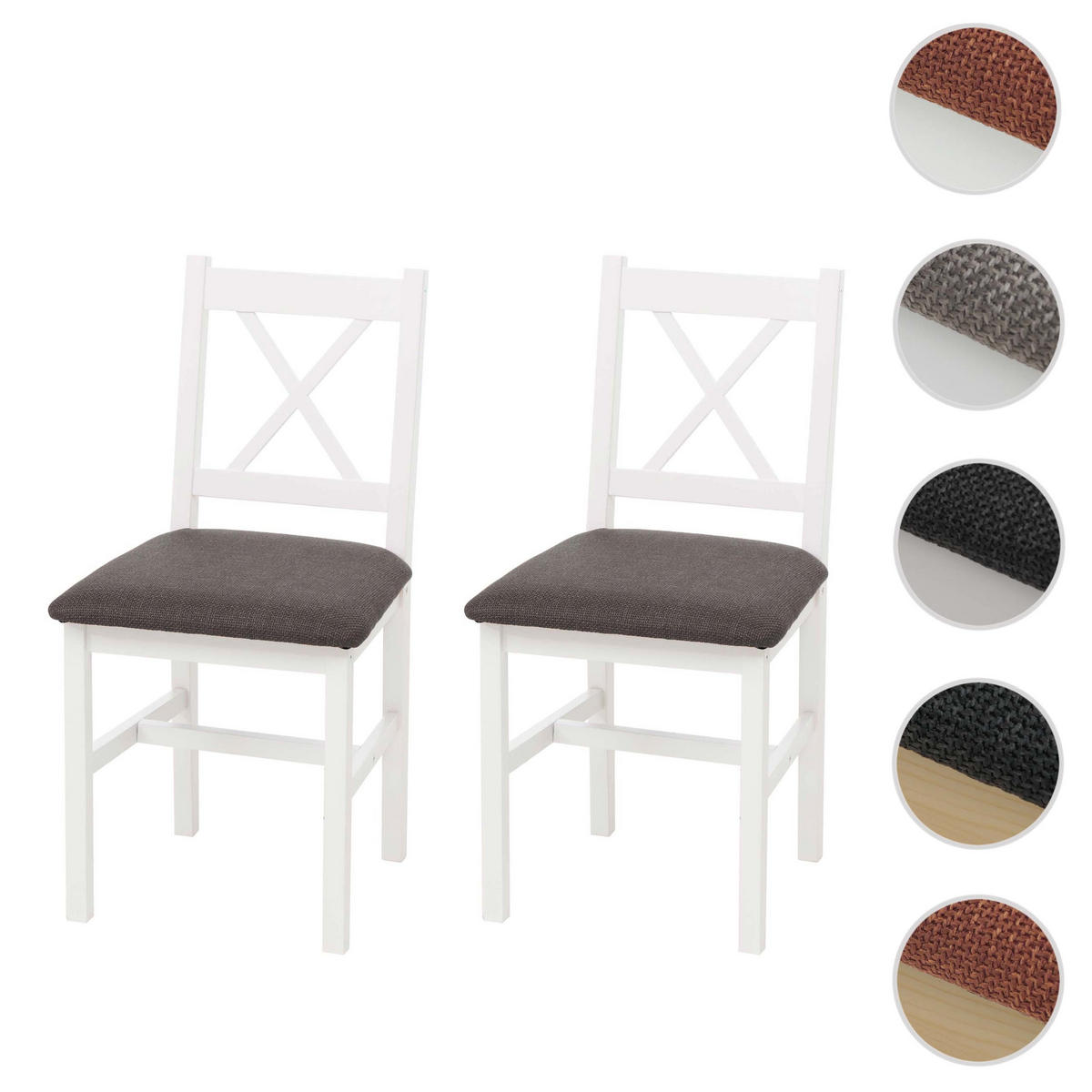 ESSZIMMERSTUHL Weiß, Grau 2er-Set - Weiß/Grau, Holz (43/85/44cm) - MCW