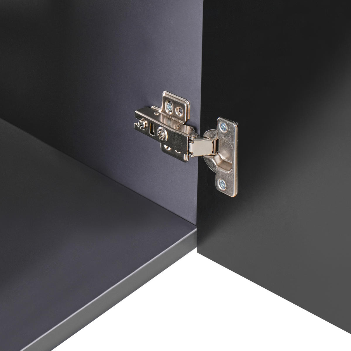WASCHBECKENUNTERSCHRANK wandmontiertk mit Waschbecken Schwarz Tiete - Schwarz, Holzwerkstoff (120/46/45cm) - Beliani