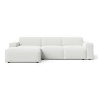 ECKSOFA Lavia Weiß Links - Schwarz/Weiß, Holz/Kunststoff (310/165cm) - Graingold