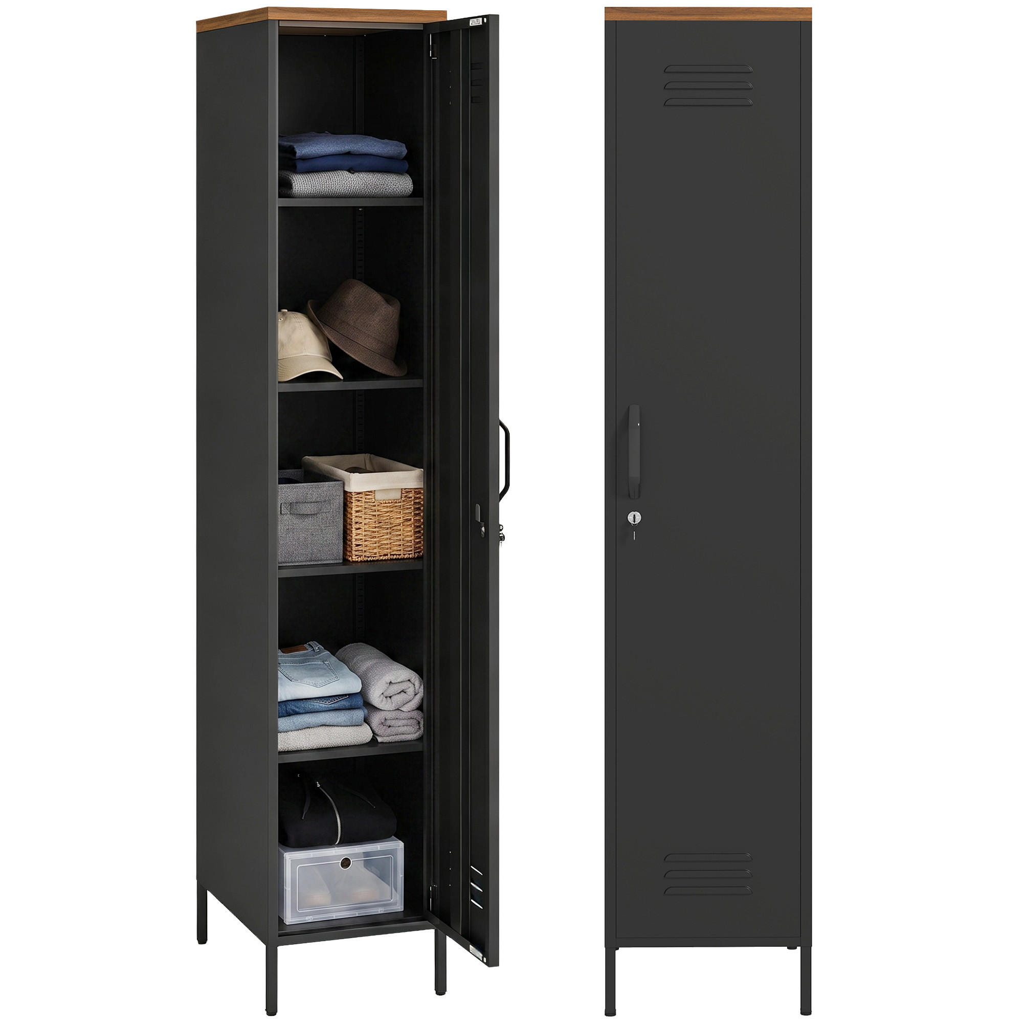 XXXLutz Kleiderschrank Schwarz 46x183x35 cm