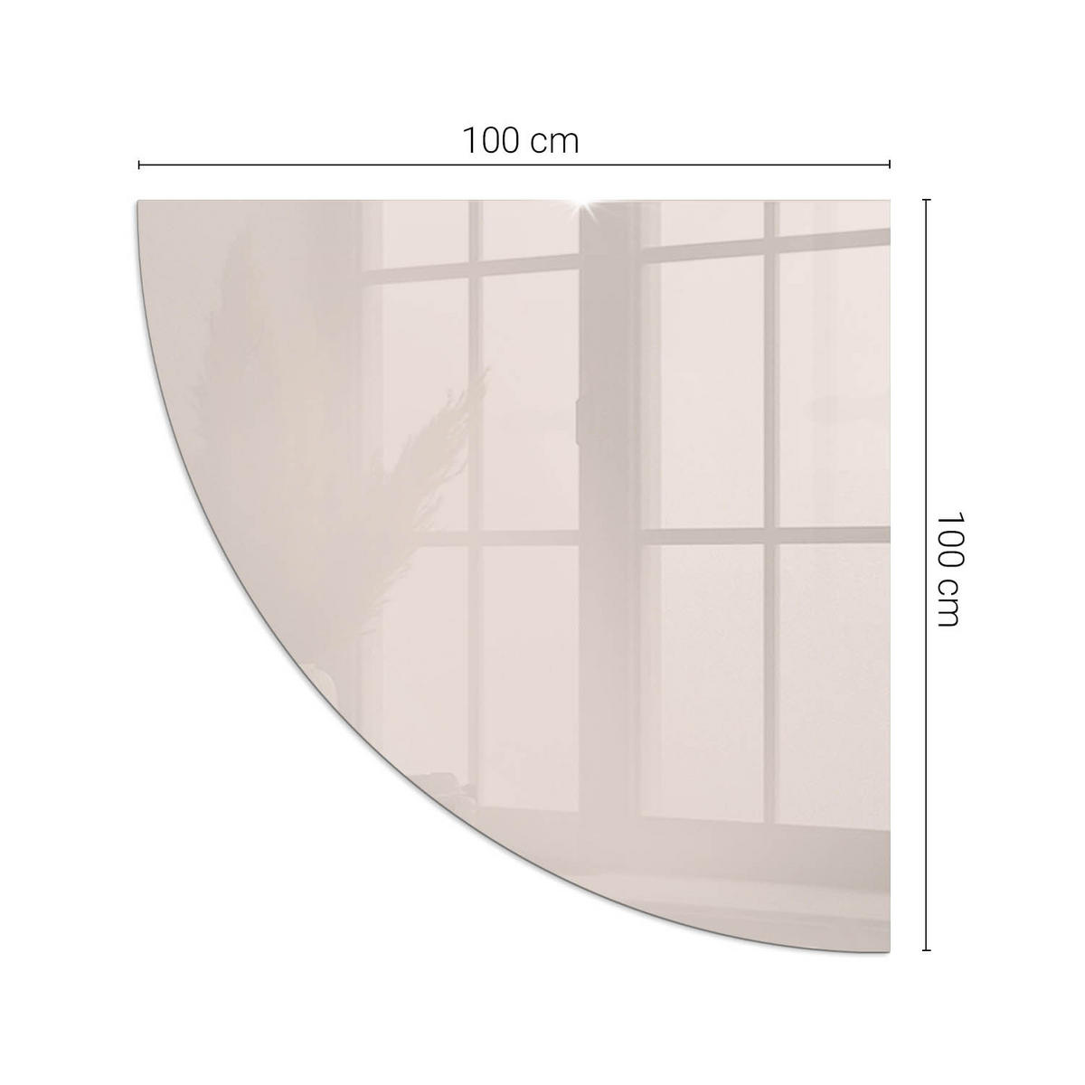 GLASPLATTE für Kamin 100x100 cm - Beige, Glas (100/100/0.4cm) - TULUP