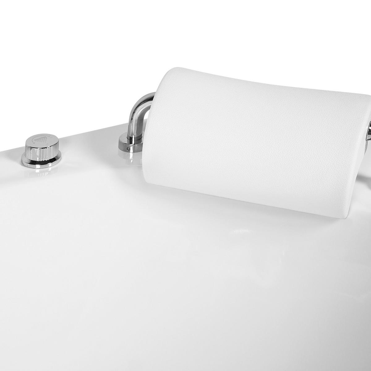 WHIRLPOOL-BADEWANNE mit LED 150x201x57 cm weiß Mangle - Weiß, Kunststoff (150/57/201cm) - Beliani