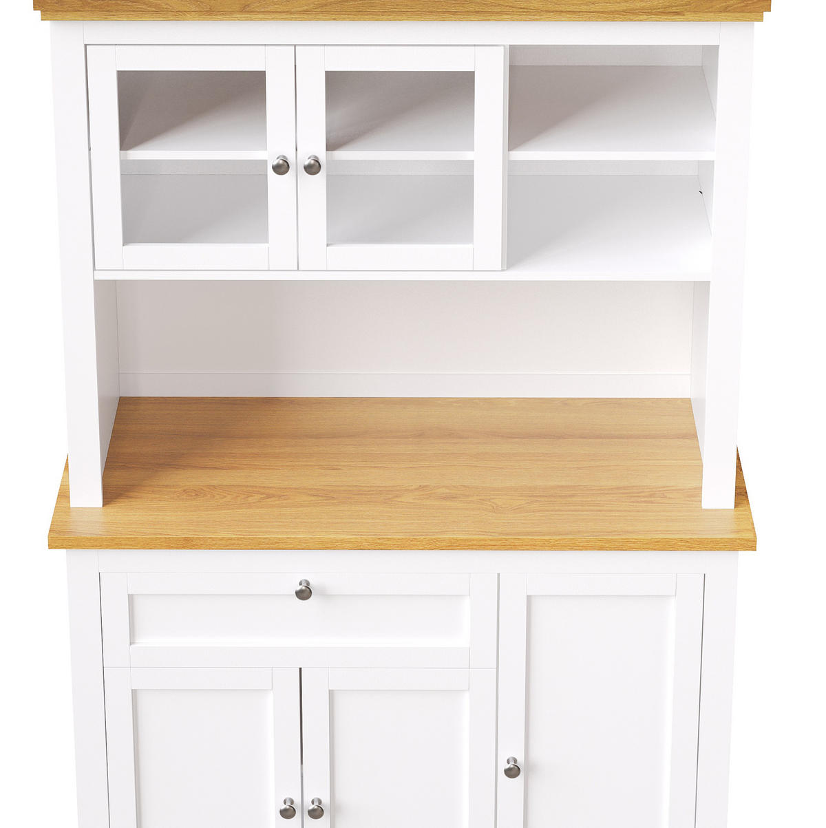 KREDENCA iz MDF, 104/40/180 cm bela, z LED-osvetlitvijo in nastavljivimi policami - bela, leseni material (104/180/40cm) - Modenvie