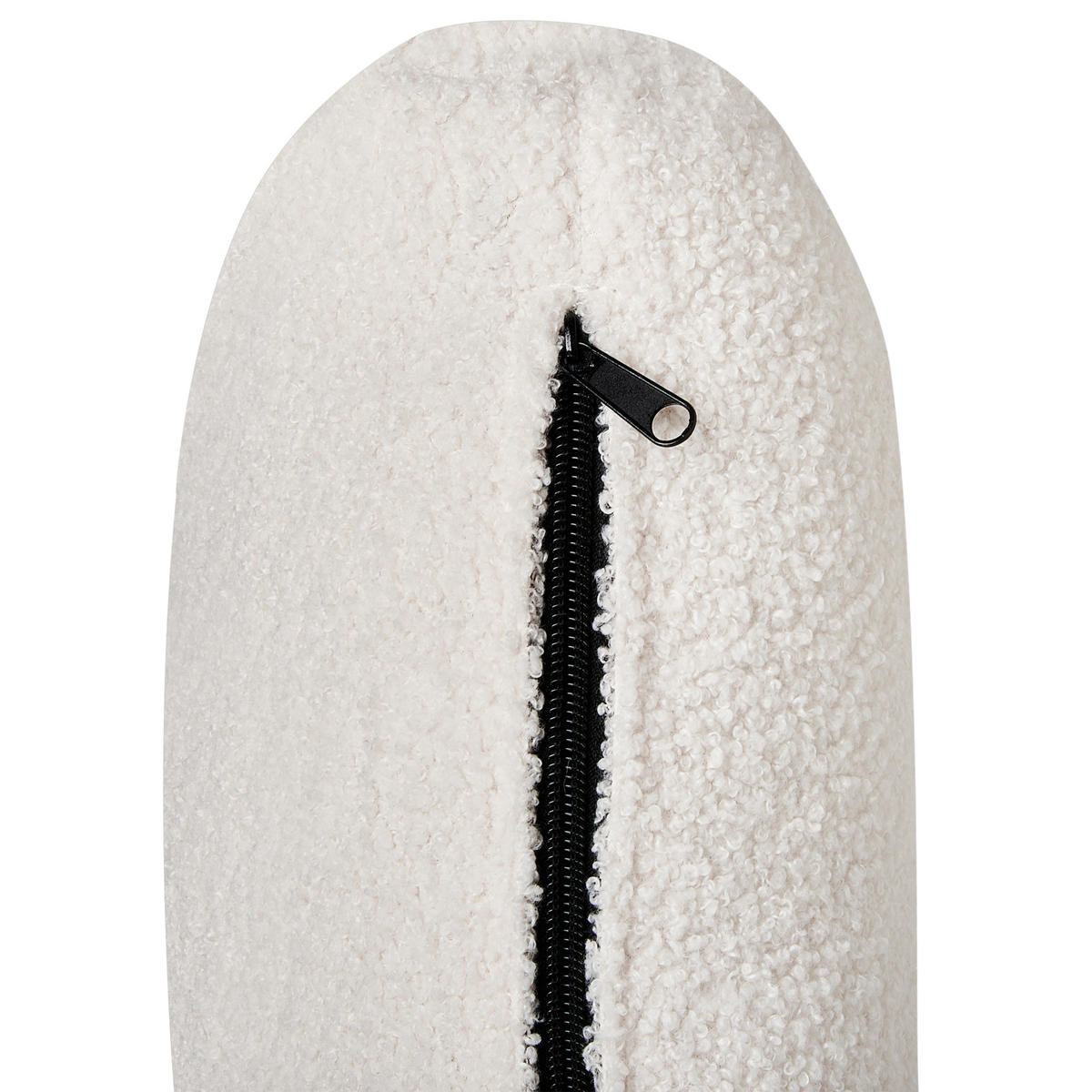 ČALOUNĚNÉ LEHÁTKO CHAISE LONGUE PRAVOSTRANNÉ Bouclé Krémově bílé Artheze - bílá/černá, textil (148/70/64cm) - Beliani