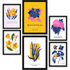 POSTER Set Mit 6 Blumen Magnolienblätter A3 & A4 Rahmenlos - Klar, Papier (29/3cm) - Nacnic