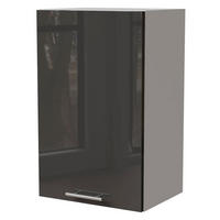 KÜCHENHÄNGESCHRANK Essen W2/45 Graphit Hochglanz / Weiß Matt 45 / 32,5 / 72cm - Graphitfarben/Weiß, Holz/Holzwerkstoff (45/72/32.5cm) - Feldmann-Wohnen