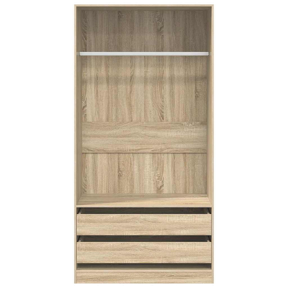 KLEIDERSCHRANK SONOMA-EICHE 100X50X200 CM HOLZWERKSTOFF - Sonoma Eiche, Holz (50/200/100cm) - vidaXL