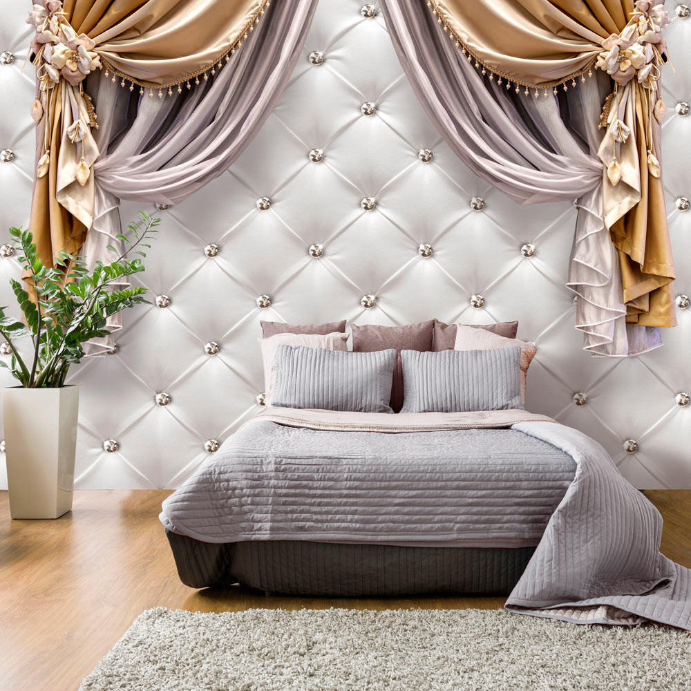 VLIESTAPETE Weiß 150/105 cm - Goldfarben/Weiß, Textil (150/1cm) - KUNSTLOFT