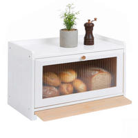 BROTKASTEN - Weiß, Holz/Kunststoff (40/26/25cm) - Relaxdays