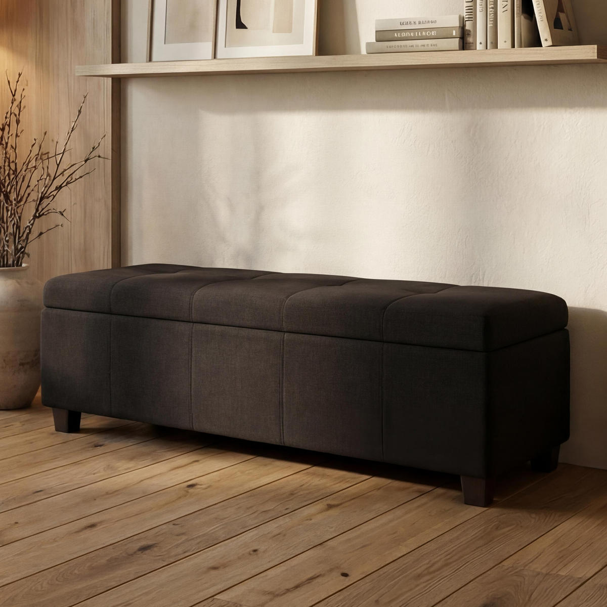 AUFBEWAHRUNGS-TRUHE Schwarz - Schwarz, Textil (114/45/45cm) - MCW