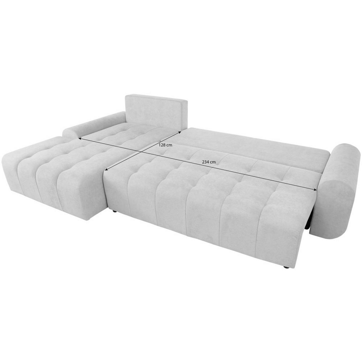 ECKSCHLAFSOFA Costa L dunkelgrau links - Dunkelgrau/Schwarz, Kunststoff/Textil (290/169cm) - Beautysofa