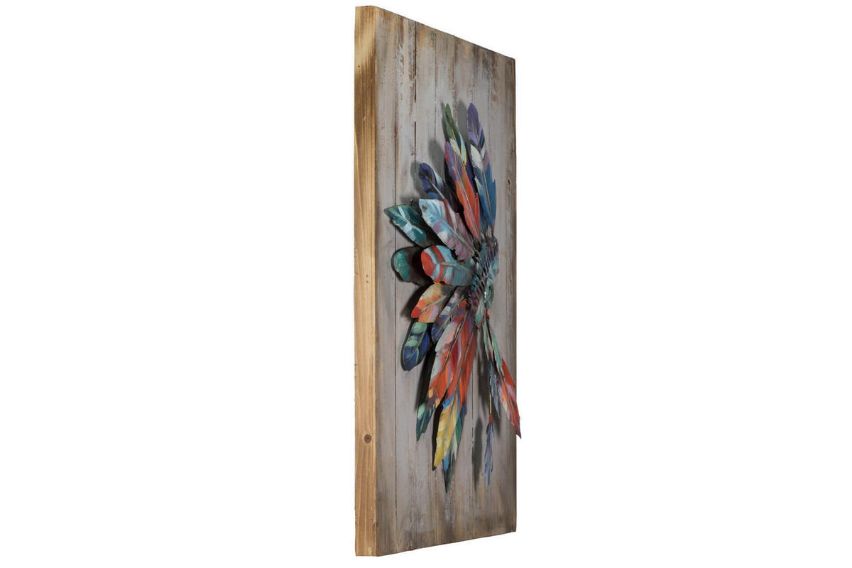 METALLBILD Bunt 60/90 cm - Multicolor/Braun, Metall (3.27/90cm) - KUNSTLOFT