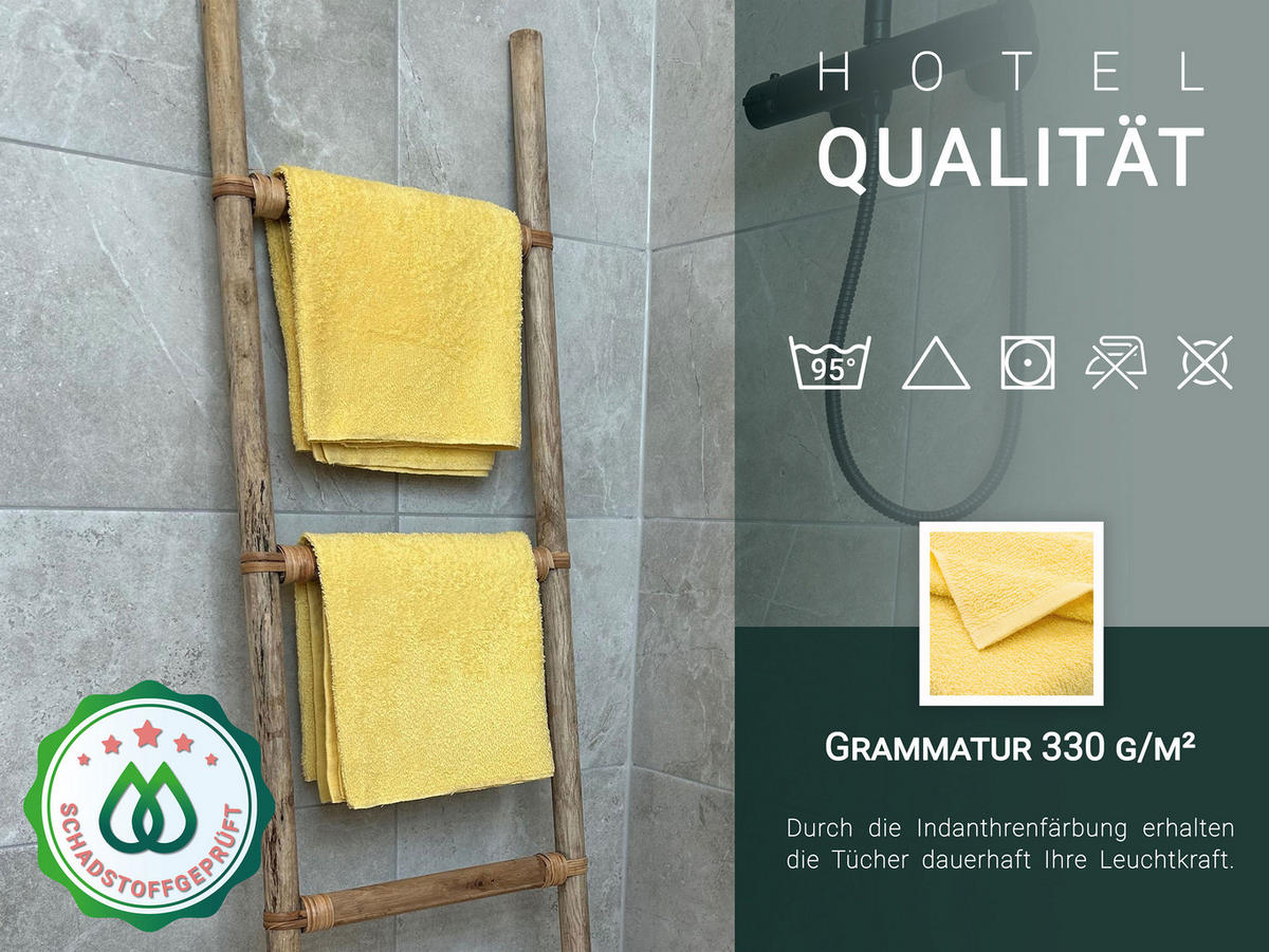 HANDTÜCHER, 10er-Set, 50x100 cm, 80% Baumwolle, 20% Polyester, Gelb - Gelb, Naturmaterialien (50/100cm) - Zollner