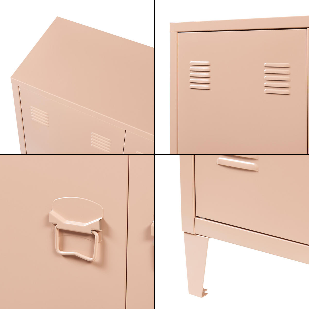 METALLSCHRANK Oripää - Hellbraun, Metall (80/90/33cm) - [en.casa]