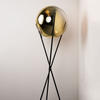 STEHLAMPE Progress Dreibein Gold/Schwarz - Goldfarben, Glas (40/40/160cm) - s.luce
