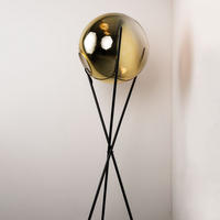 STEHLAMPE Progress Dreibein Gold/Schwarz - Goldfarben, Glas (40/40/160cm) - s.luce