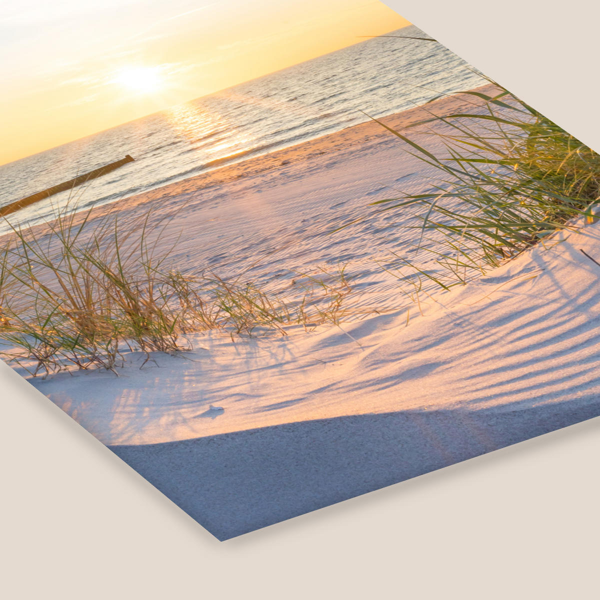 PLAKAT Z OKVIRJEM Plaža 60x80 cm - svetlo modra, papir (60/80cm) - MuchoWow